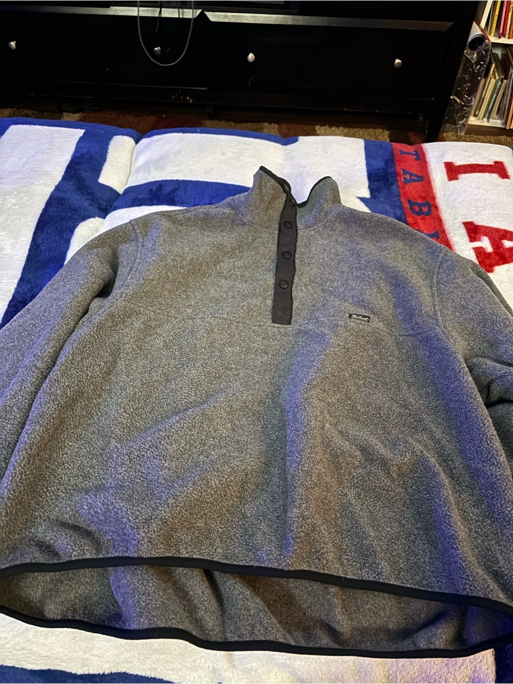 Woolrich Men's Heather Gray Zip-Quarter Fleece Pullover